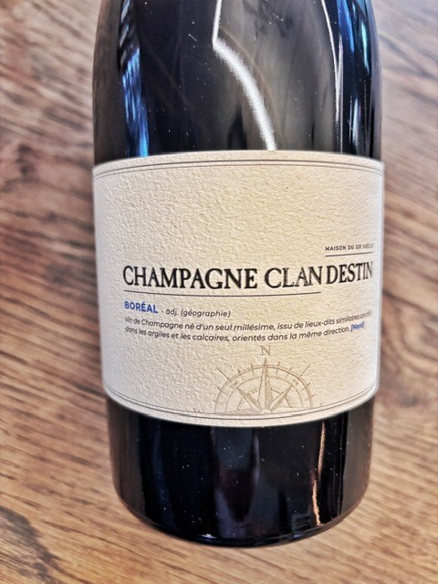 CHAMPAGNE CLANDESTIN CUVEE BOREAL BRUT NATUR PINOT NOIR R21  DEG 11.2023
